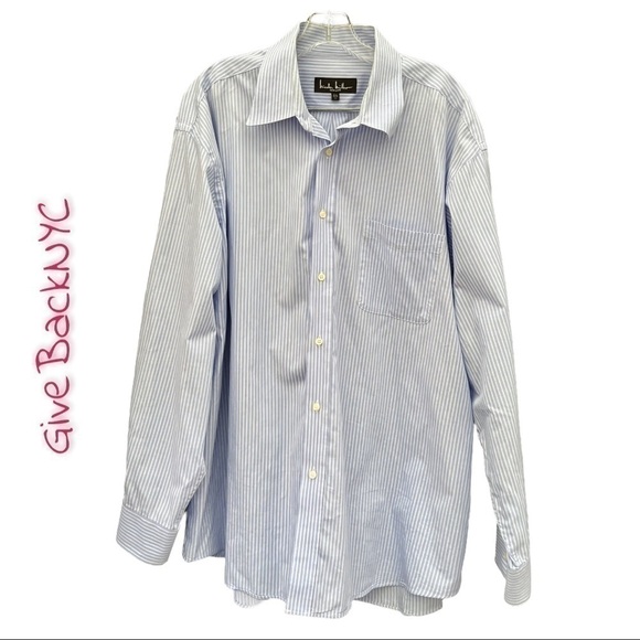 Nicole Miller Striped Button Down Dress Shirt XL - Picture 2 of 4